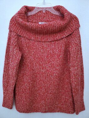 Madewell Marled Knit Off the Shoulder Cowl-Neck Sweater Merino Wool Cotton Small